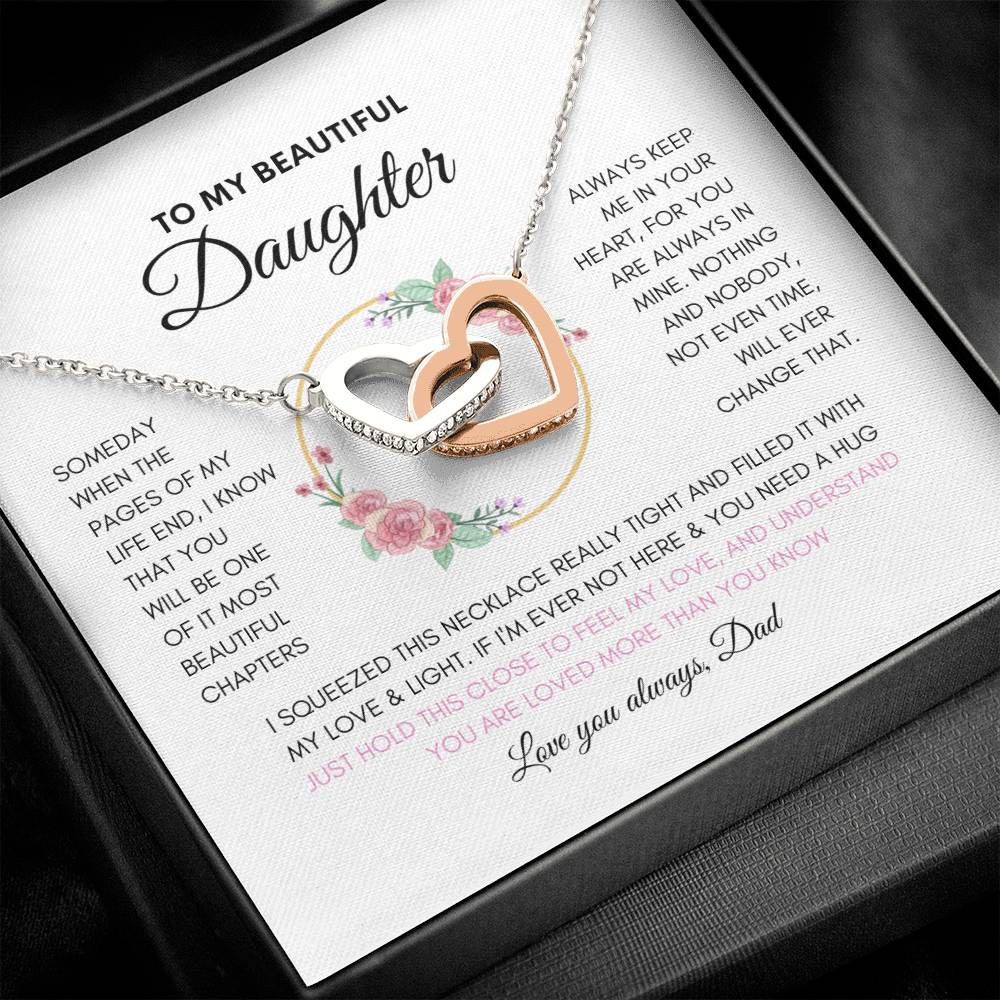 Dads Infinite Love | Gifts for Daughter | Interlocking Heart Necklace