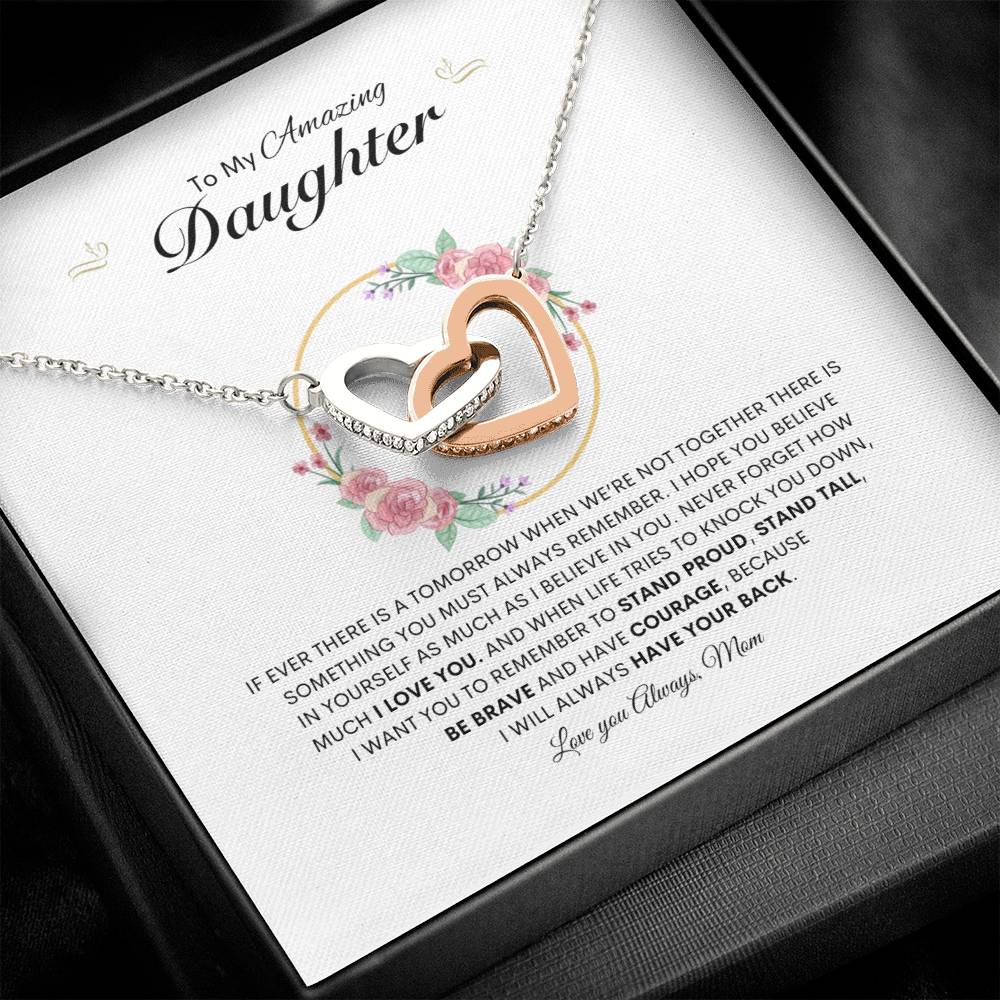 Mom's Cheer | Interlocking Hearts Necklace | Best gift for daughter | Best gift for daughters birthday | Best gift for daughters graduation | Best gift from Mom ❤️👩‍👧