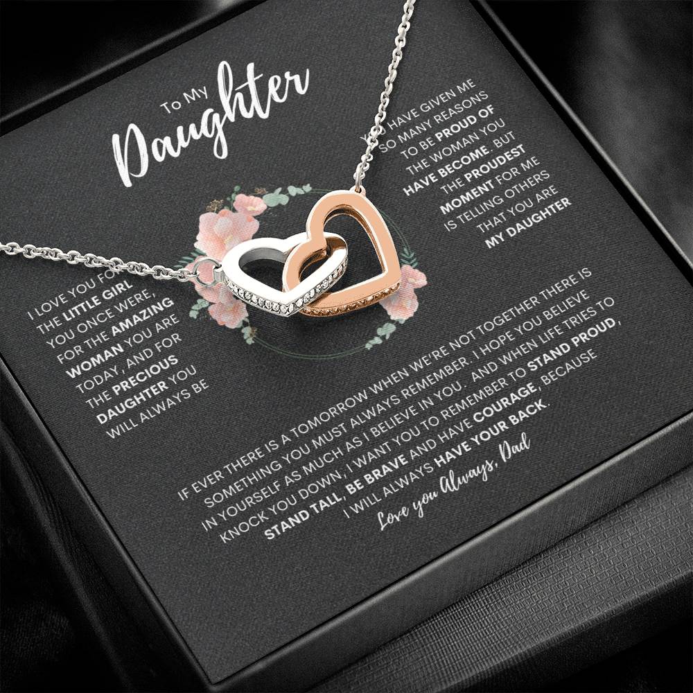 To My Daughter | Interlocking Hearts Necklace | Best gift for daughter | Best gift for daughters birthday | Best gift for daughters graduation | Best gift from Dad ❤️👨‍👧