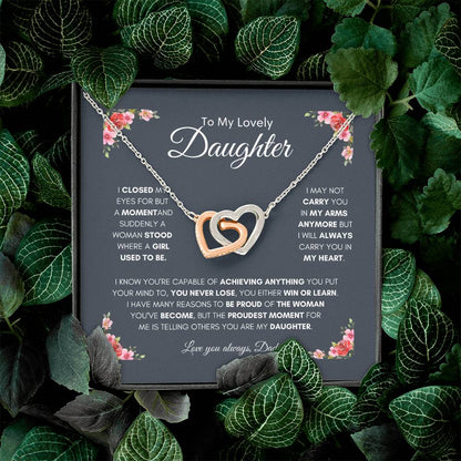 Lovely Hearts Necklace | Gifts for Daughter | Best gift for Daughter | Dad gift to daughter | Interlocking Hearts Necklace | Best Gift for daughters birthday
