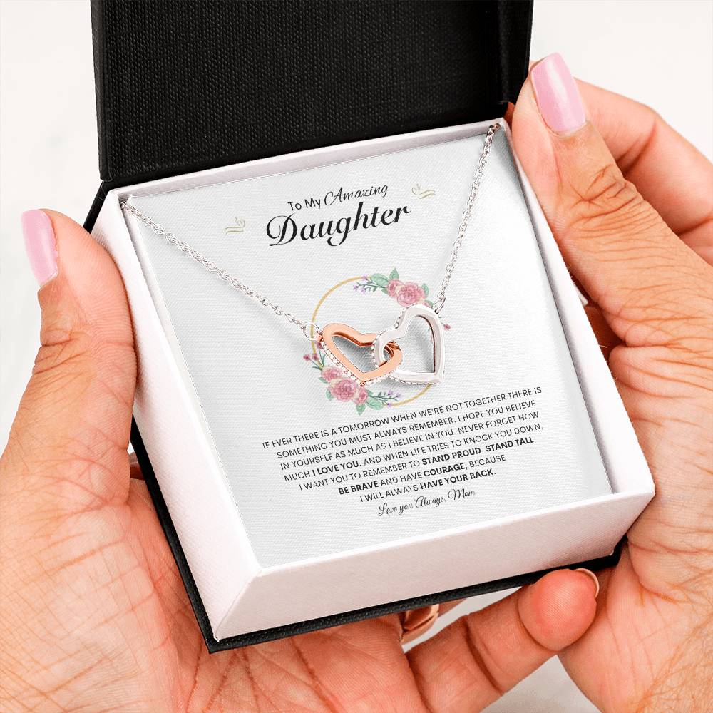 Mom's Cheer | Interlocking Hearts Necklace | Best gift for daughter | Best gift for daughters birthday | Best gift for daughters graduation | Best gift from Mom ❤️👩‍👧