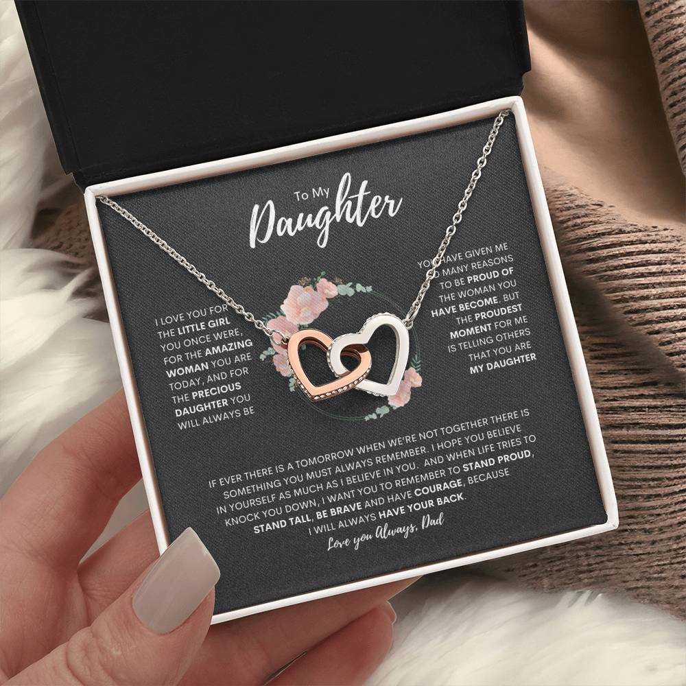 To My Daughter | Interlocking Hearts Necklace | Best gift for daughter | Best gift for daughters birthday | Best gift for daughters graduation | Best gift from Dad ❤️👨‍👧