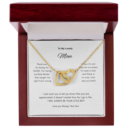 To My Lovely Mom | Interlocking Heart Necklace | Best Gift for Mothers day | Gift for Mom