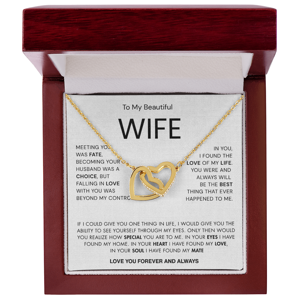 To my Beautiful Wife | Best gift for Wife | Best Jewelry gift for Wife | Best Jewelry gift from Husband | Best Jewelry gift for Wedding Anniversary | Interlocking Heart Necklace 👫🏼