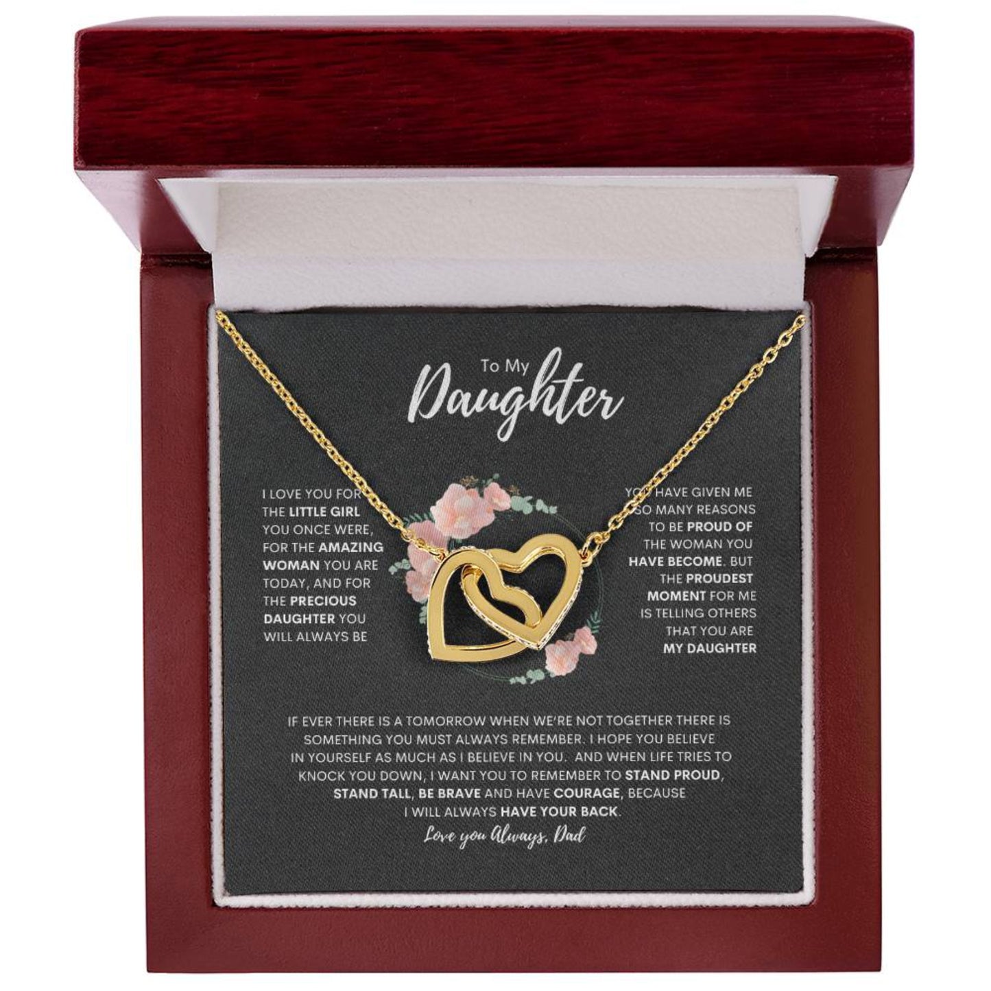 To My Daughter | Interlocking Hearts Necklace | Best gift for daughter | Best gift for daughters birthday | Best gift for daughters graduation | Best gift from Dad ❤️👨‍👧