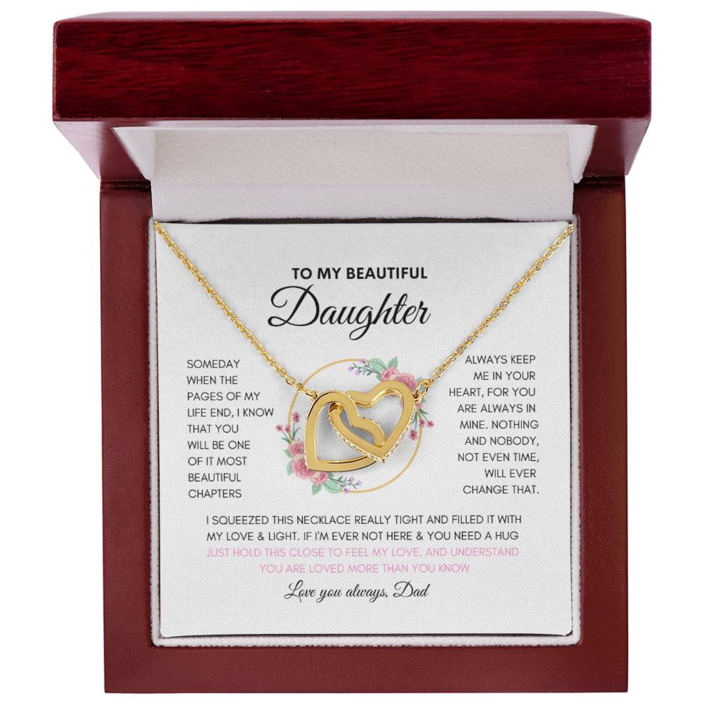 Dads Infinite Love | Gifts for Daughter | Interlocking Heart Necklace