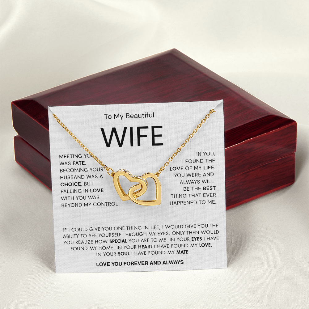 To my Beautiful Wife | Best gift for Wife | Best Jewelry gift for Wife | Best Jewelry gift from Husband | Best Jewelry gift for Wedding Anniversary | Interlocking Heart Necklace 👫🏼
