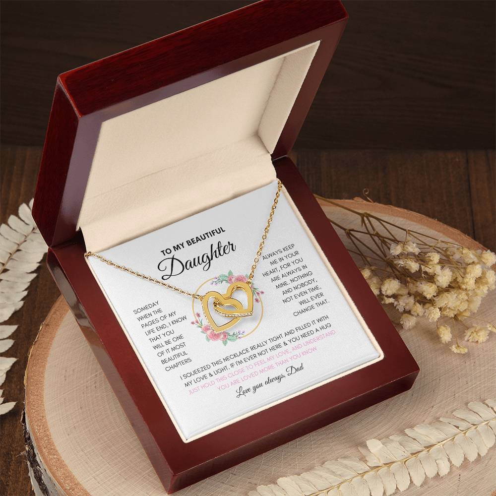 Dads Infinite Love | Gifts for Daughter | Interlocking Heart Necklace