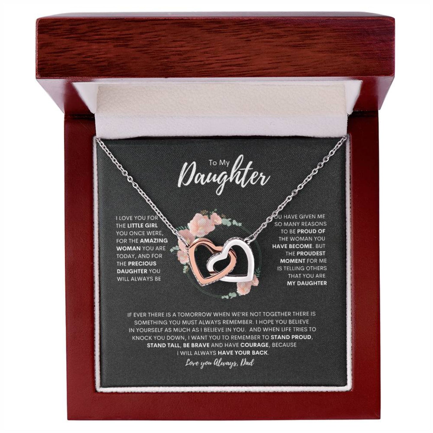 To My Daughter | Interlocking Hearts Necklace | Best gift for daughter | Best gift for daughters birthday | Best gift for daughters graduation | Best gift from Dad ❤️👨‍👧