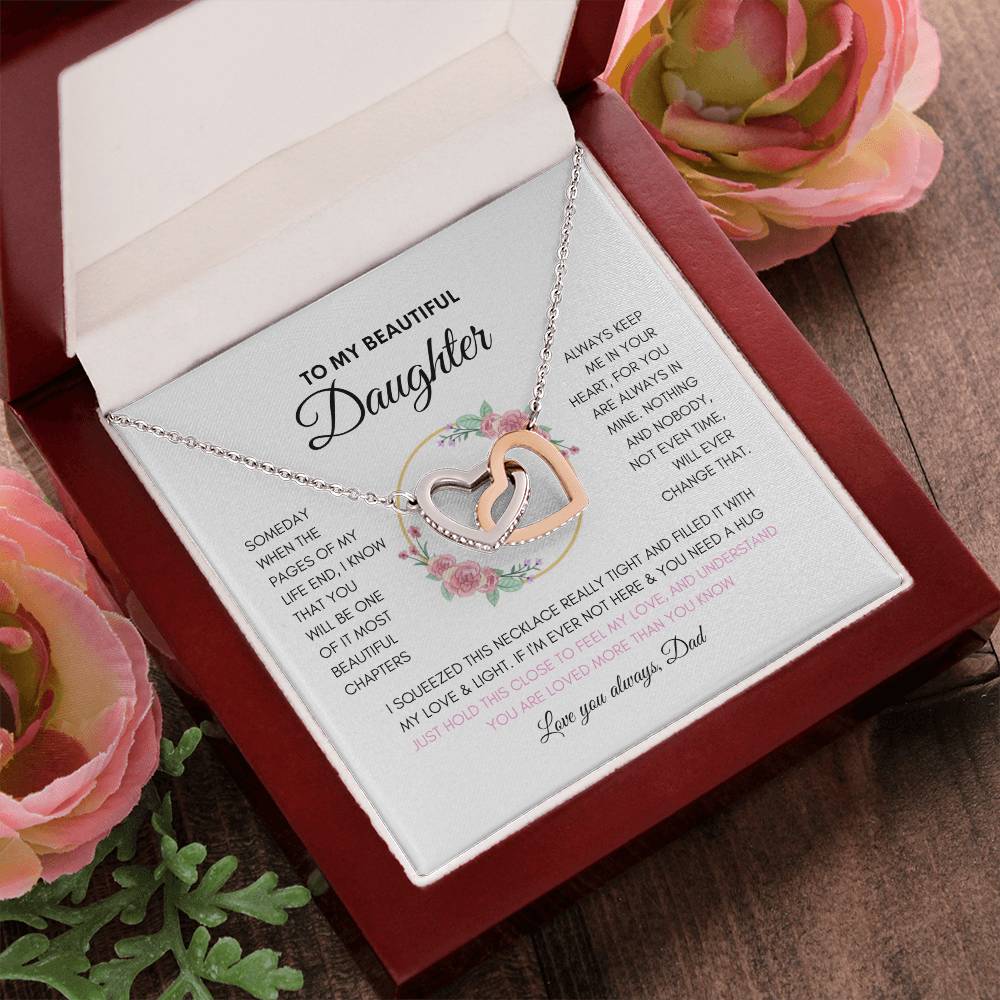 Dads Infinite Love | Gifts for Daughter | Interlocking Heart Necklace
