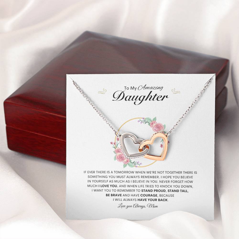Mom's Cheer | Interlocking Hearts Necklace | Best gift for daughter | Best gift for daughters birthday | Best gift for daughters graduation | Best gift from Mom ❤️👩‍👧