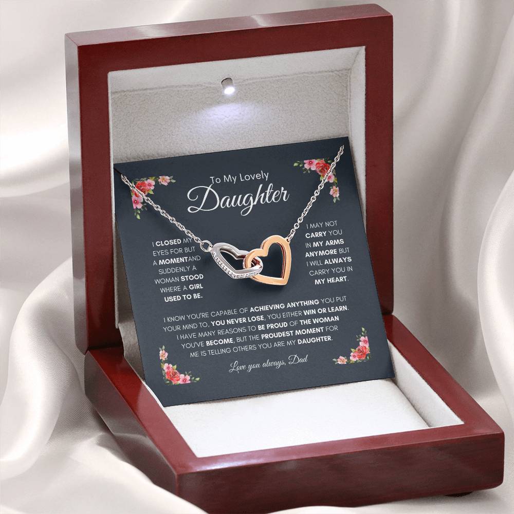 Lovely Hearts Necklace | Gifts for Daughter | Best gift for Daughter | Dad gift to daughter | Interlocking Hearts Necklace | Best Gift for daughters birthday