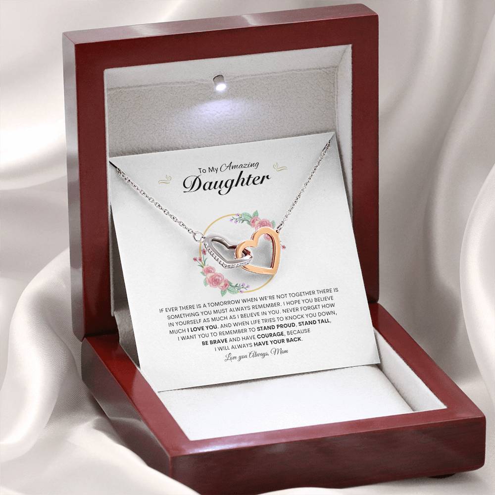 Mom's Cheer | Interlocking Hearts Necklace | Best gift for daughter | Best gift for daughters birthday | Best gift for daughters graduation | Best gift from Mom ❤️👩‍👧