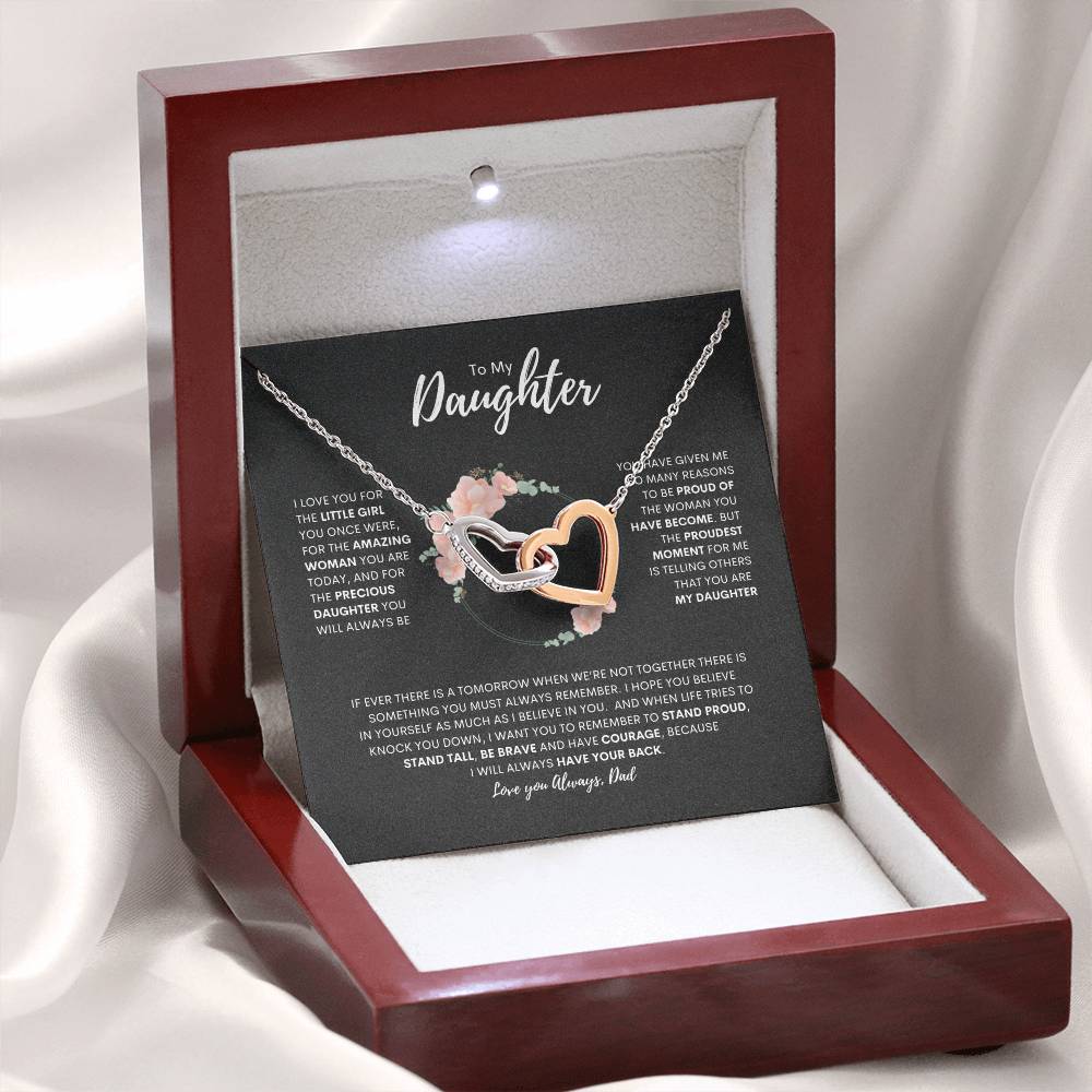 To My Daughter | Interlocking Hearts Necklace | Best gift for daughter | Best gift for daughters birthday | Best gift for daughters graduation | Best gift from Dad ❤️👨‍👧