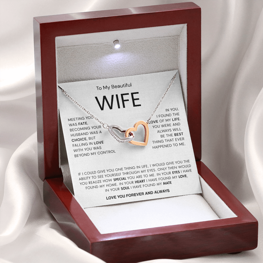 To my Beautiful Wife | Best gift for Wife | Best Jewelry gift for Wife | Best Jewelry gift from Husband | Best Jewelry gift for Wedding Anniversary | Interlocking Heart Necklace 👫🏼