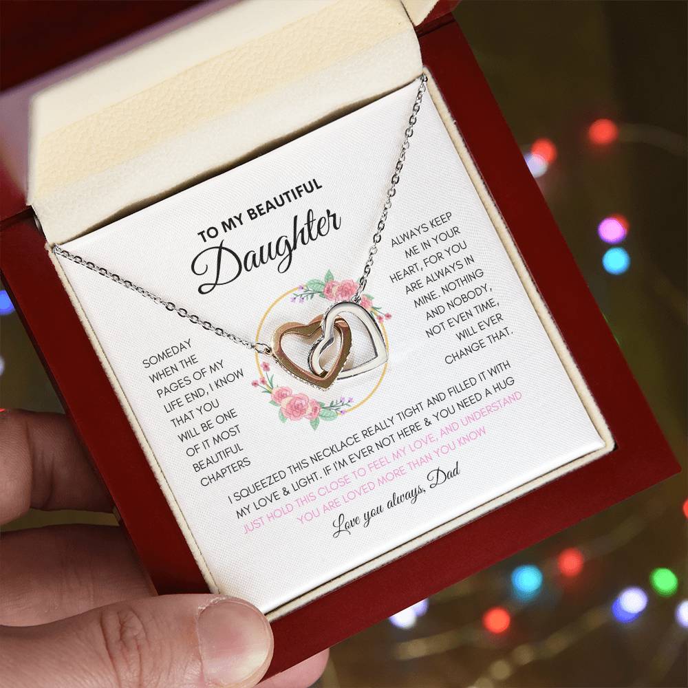 Dads Infinite Love | Gifts for Daughter | Interlocking Heart Necklace