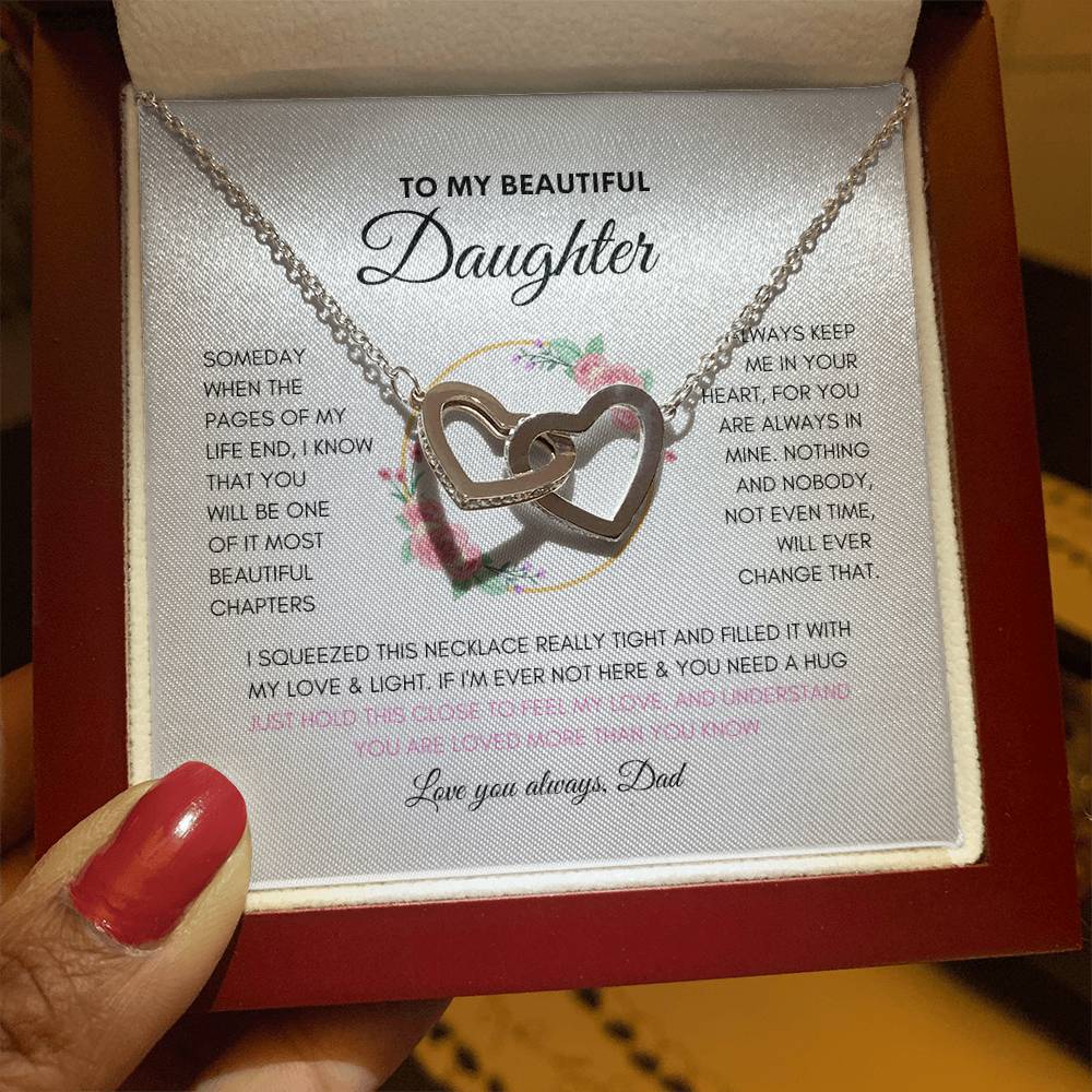 Dads Infinite Love | Gifts for Daughter | Interlocking Heart Necklace
