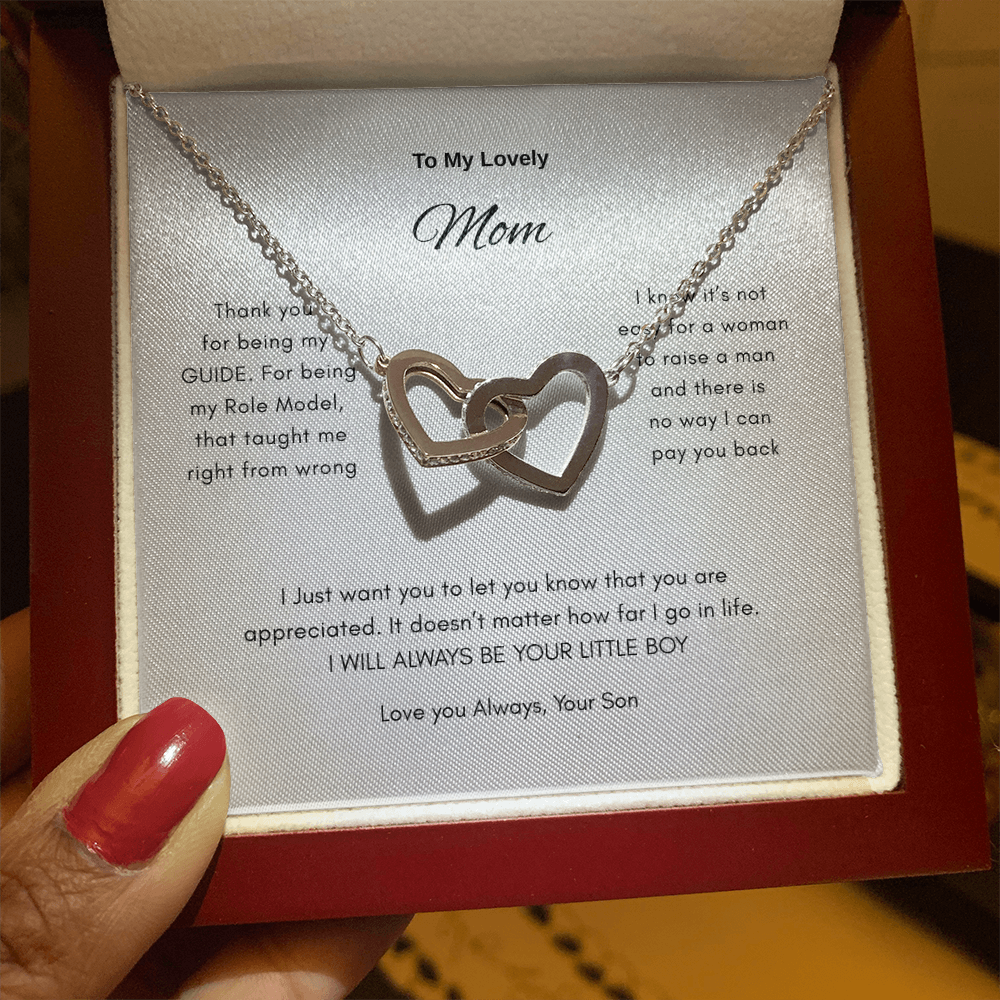 To My Lovely Mom | Interlocking Heart Necklace | Best Gift for Mothers day | Gift for Mom