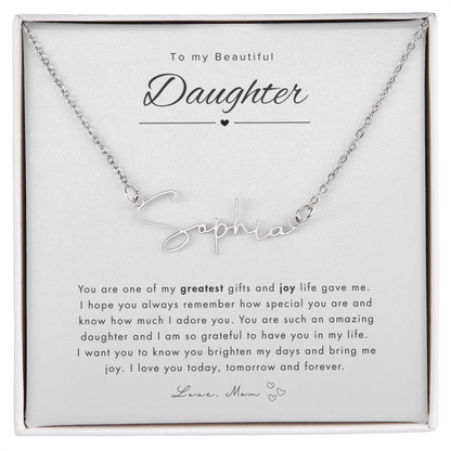 To My Daughter Necklace | Best personalized gift for daughter | Personalized name necklace | Best Gift for Daughter | Best gift from Mom