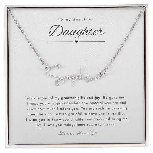To My Daughter Necklace | Best personalized gift for daughter | Personalized name necklace | Best Gift for Daughter | Best gift from Mom