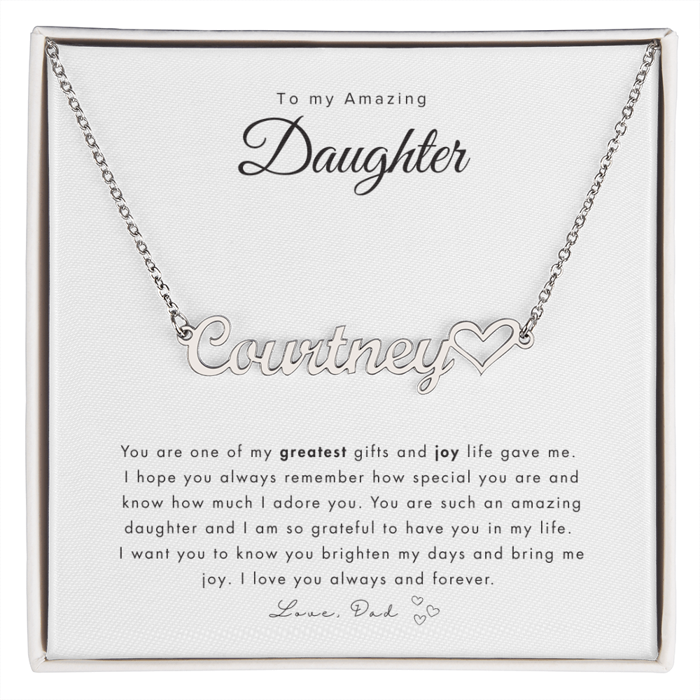 To My Daughter Name Necklace | Personalized gift for daughter | Best personalized Jewelry for daughter | Best Jewelry gift for daughter | Best personalized jewelry gift | Best gift from Dad