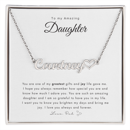 To My Daughter Name Necklace | Personalized gift for daughter | Best personalized Jewelry for daughter | Best Jewelry gift for daughter | Best personalized jewelry gift | Best gift from Dad
