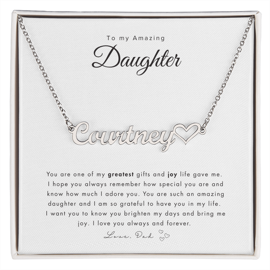 To My Daughter Name Necklace | Personalized gift for daughter | Best personalized Jewelry for daughter | Best Jewelry gift for daughter | Best personalized jewelry gift | Best gift from Dad