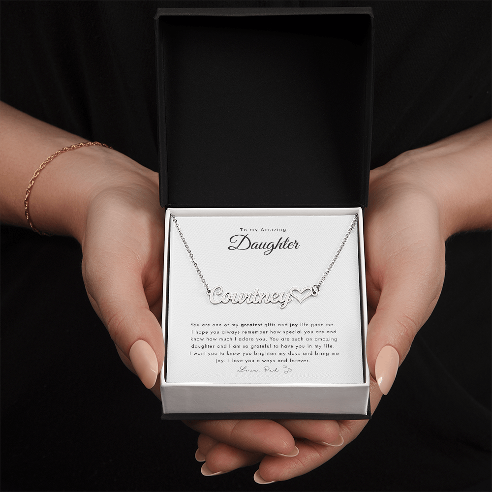 To My Daughter Name Necklace | Personalized gift for daughter | Best personalized Jewelry for daughter | Best Jewelry gift for daughter | Best personalized jewelry gift | Best gift from Dad