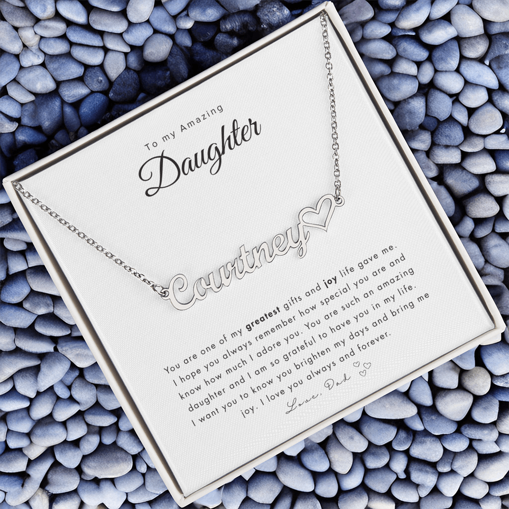 To My Daughter Name Necklace | Personalized gift for daughter | Best personalized Jewelry for daughter | Best Jewelry gift for daughter | Best personalized jewelry gift | Best gift from Dad