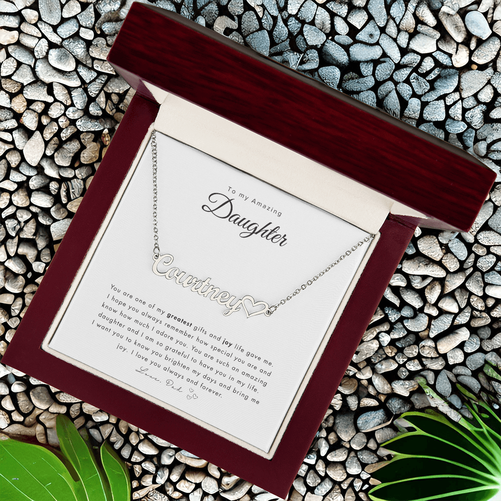 To My Daughter Name Necklace | Personalized gift for daughter | Best personalized Jewelry for daughter | Best Jewelry gift for daughter | Best personalized jewelry gift | Best gift from Dad
