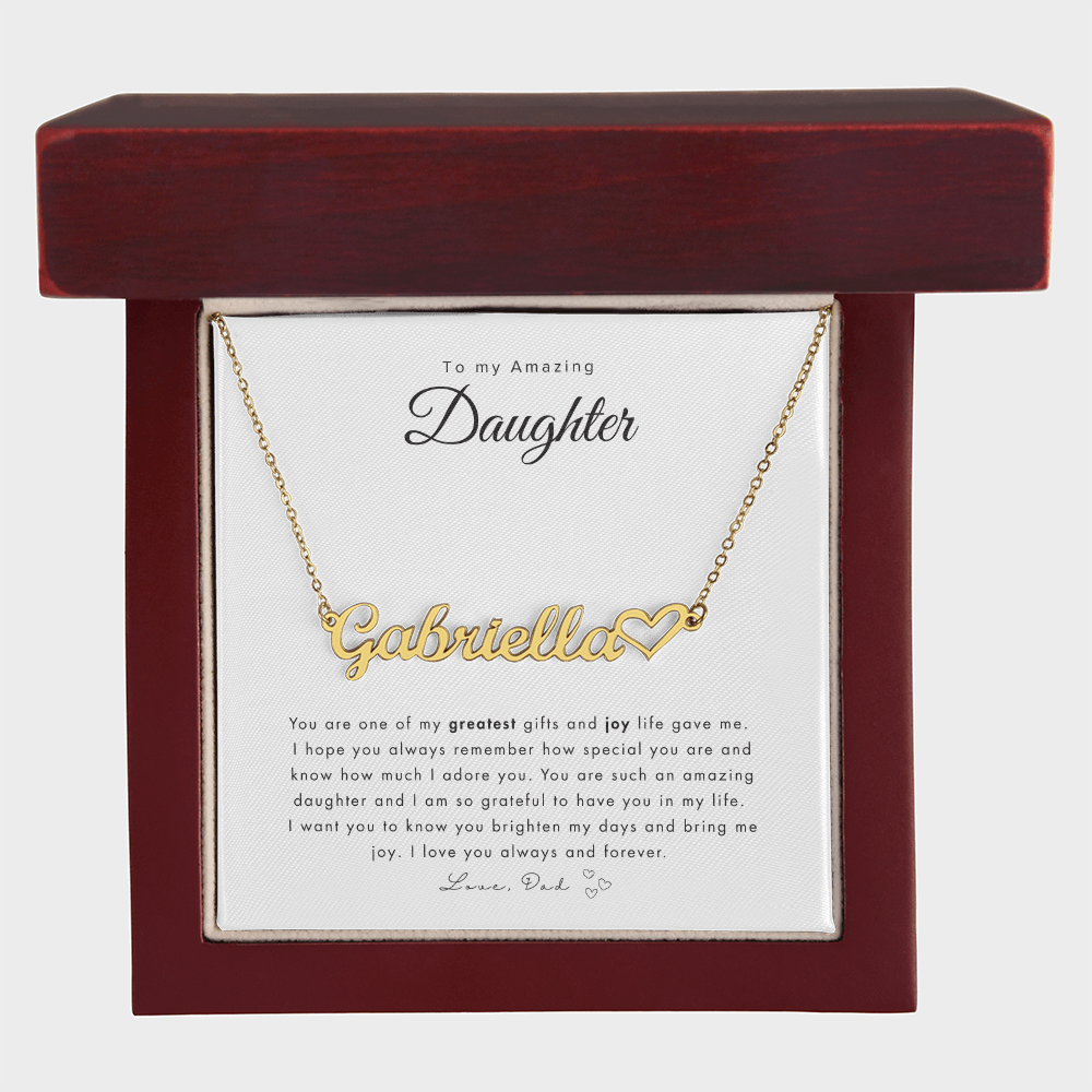 To My Daughter Name Necklace | Personalized gift for daughter | Best personalized Jewelry for daughter | Best Jewelry gift for daughter | Best personalized jewelry gift | Best gift from Dad