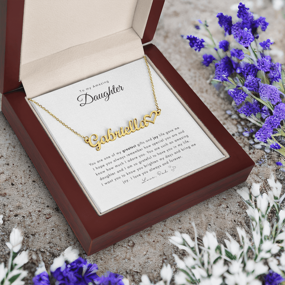 To My Daughter Name Necklace | Personalized gift for daughter | Best personalized Jewelry for daughter | Best Jewelry gift for daughter | Best personalized jewelry gift | Best gift from Dad