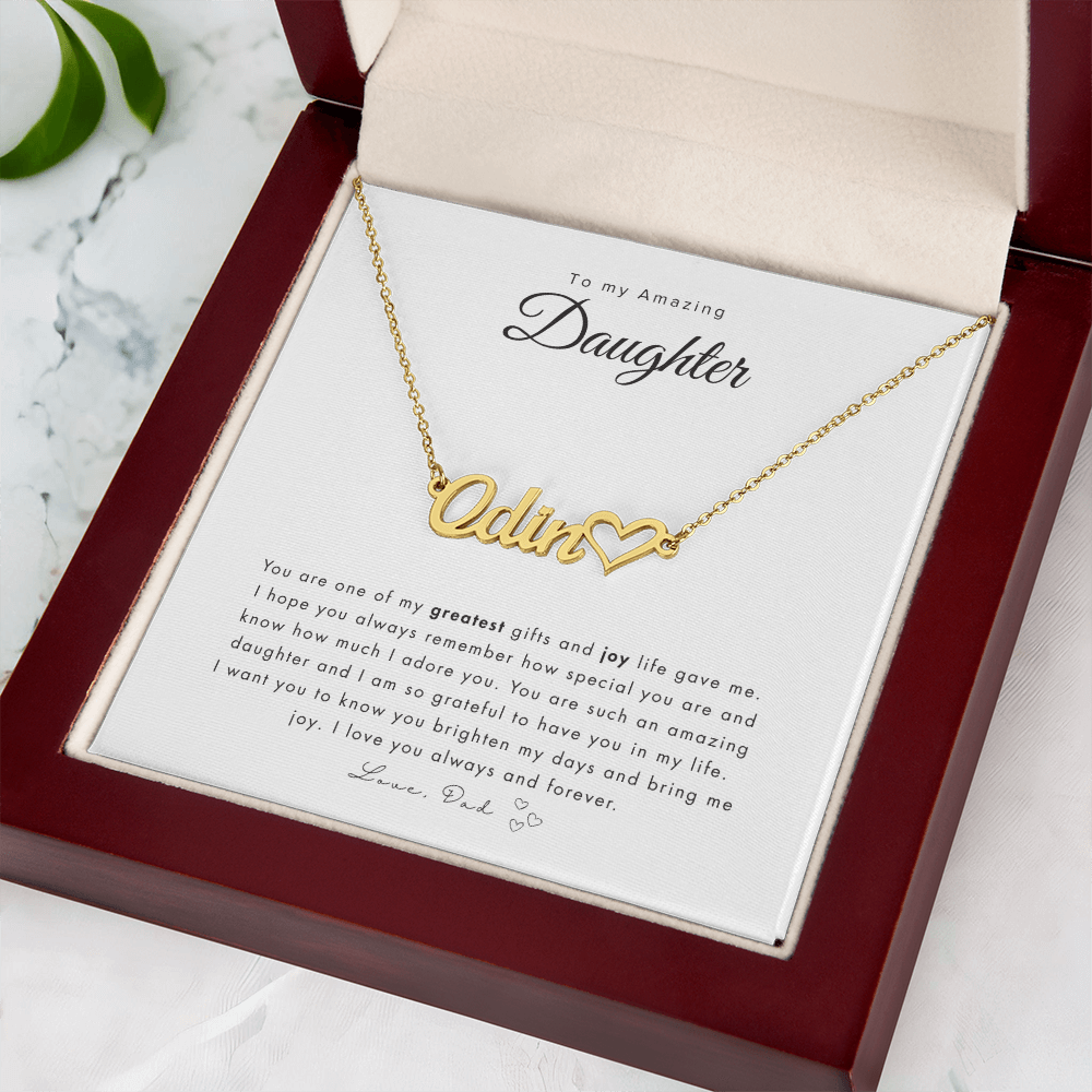 To My Daughter Name Necklace | Personalized gift for daughter | Best personalized Jewelry for daughter | Best Jewelry gift for daughter | Best personalized jewelry gift | Best gift from Dad
