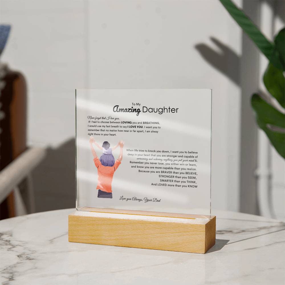 Dad's Motivation | Acrylic Square Plaque | Best Gift for daughter | Best gift for daughters graduation