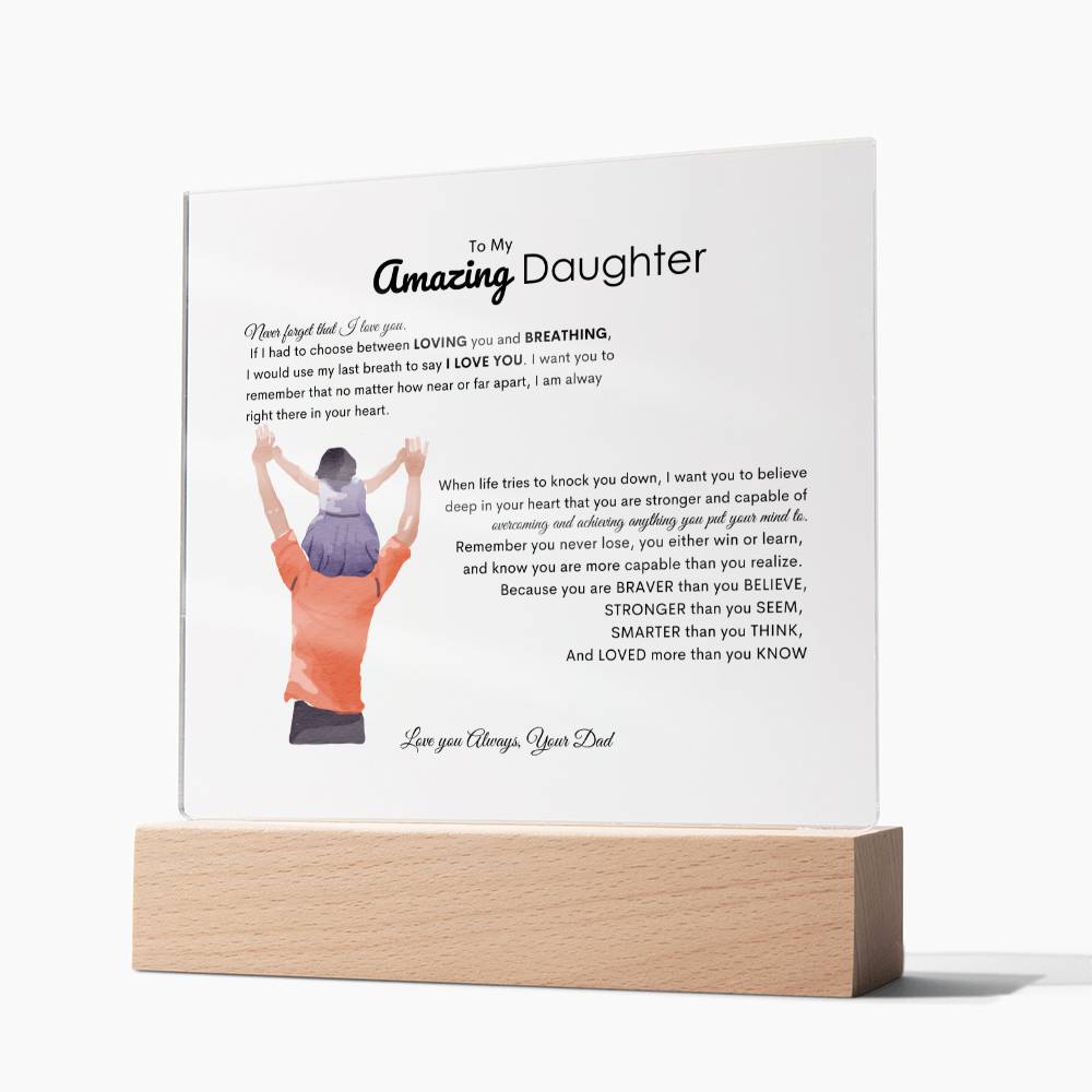 Dad's Motivation | Acrylic Square Plaque | Best Gift for daughter | Best gift for daughters graduation