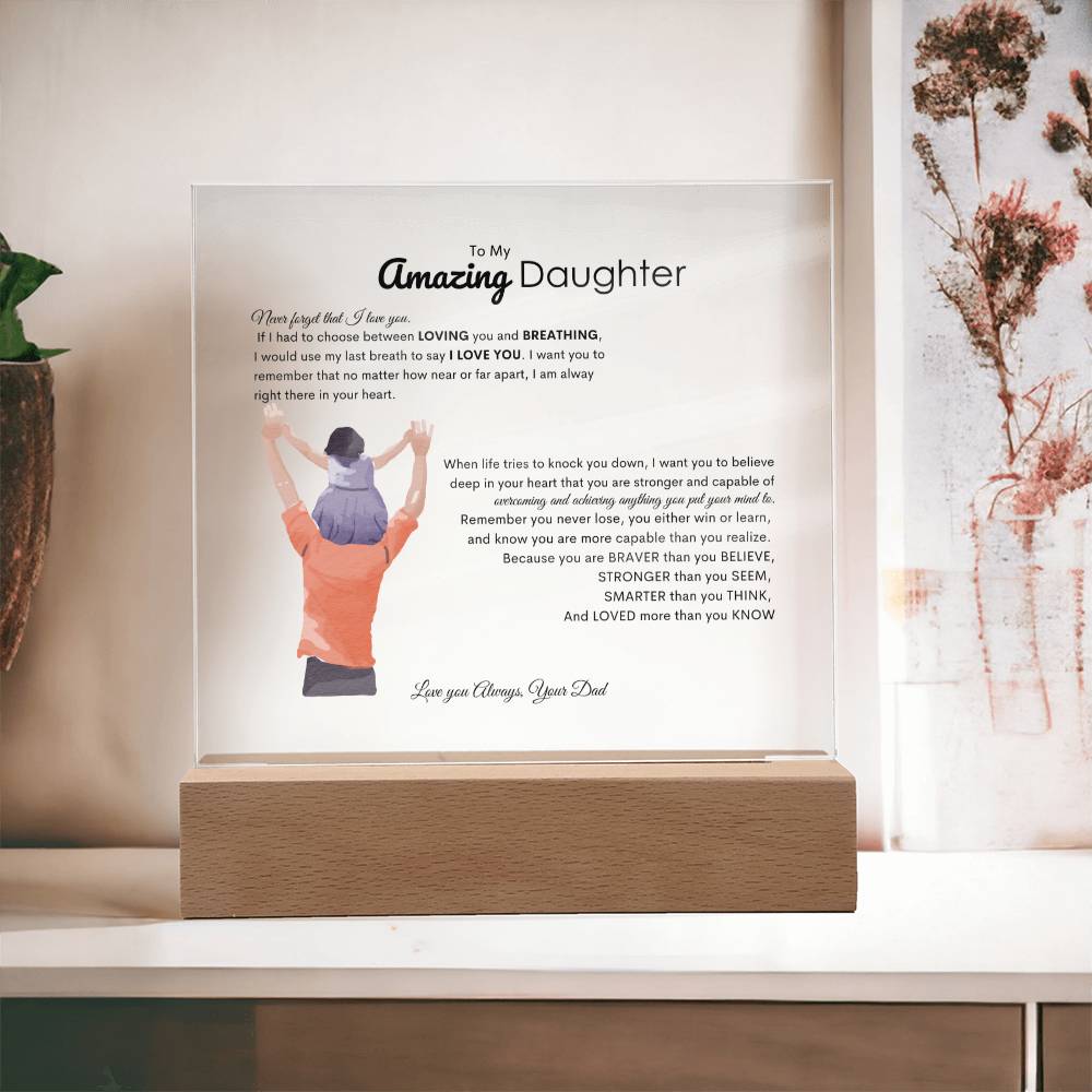Dad's Motivation | Acrylic Square Plaque | Best Gift for daughter | Best gift for daughters graduation