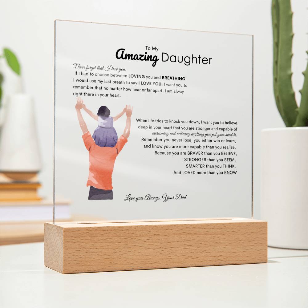 Dad's Motivation | Acrylic Square Plaque | Best Gift for daughter | Best gift for daughters graduation