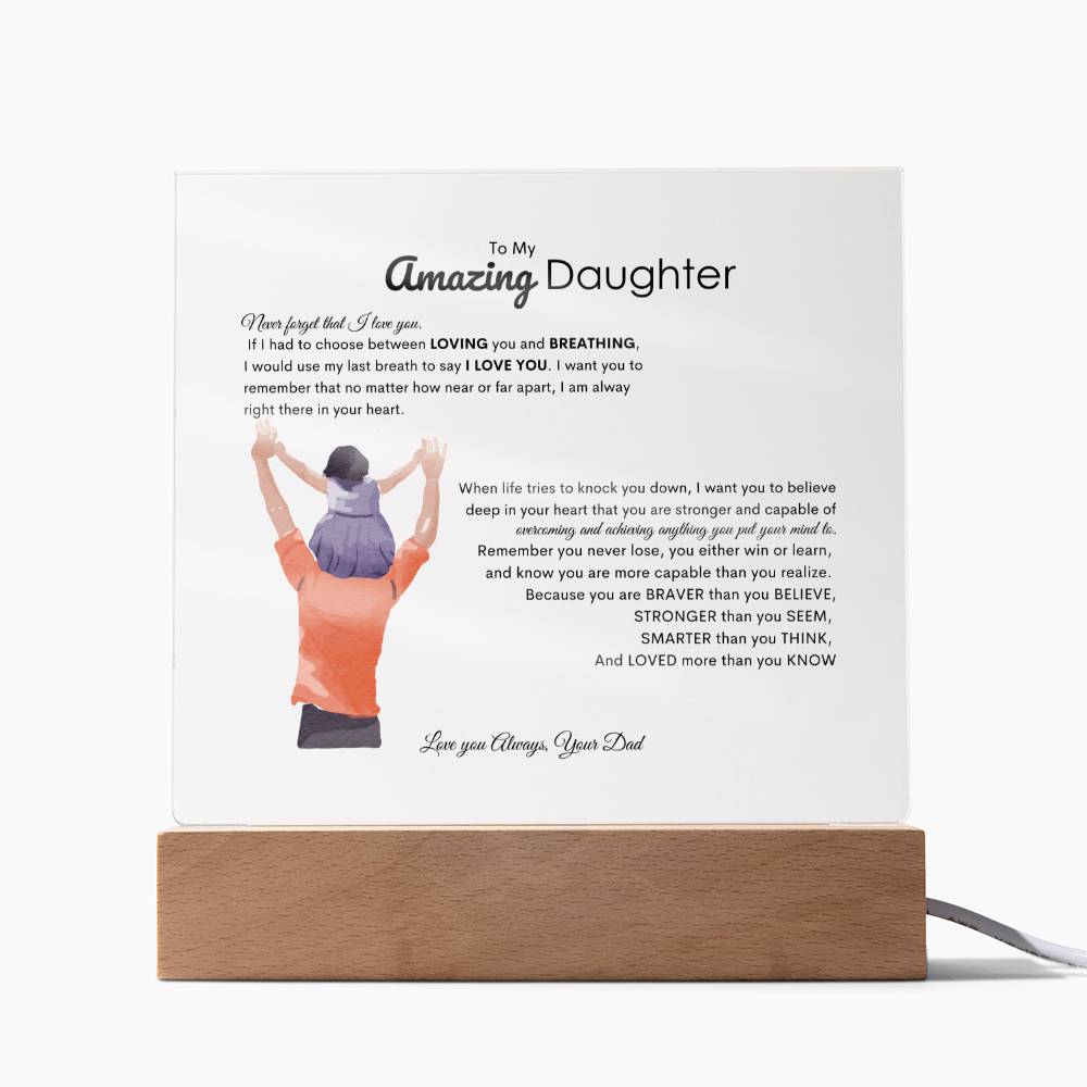 Dad's Motivation | Acrylic Square Plaque | Best Gift for daughter | Best gift for daughters graduation