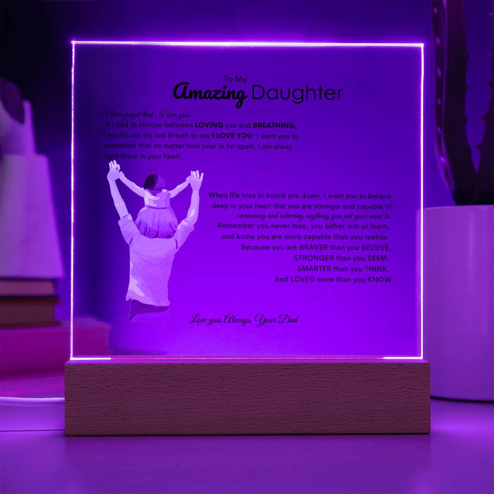 Dad's Motivation | Acrylic Square Plaque | Best Gift for daughter | Best gift for daughters graduation