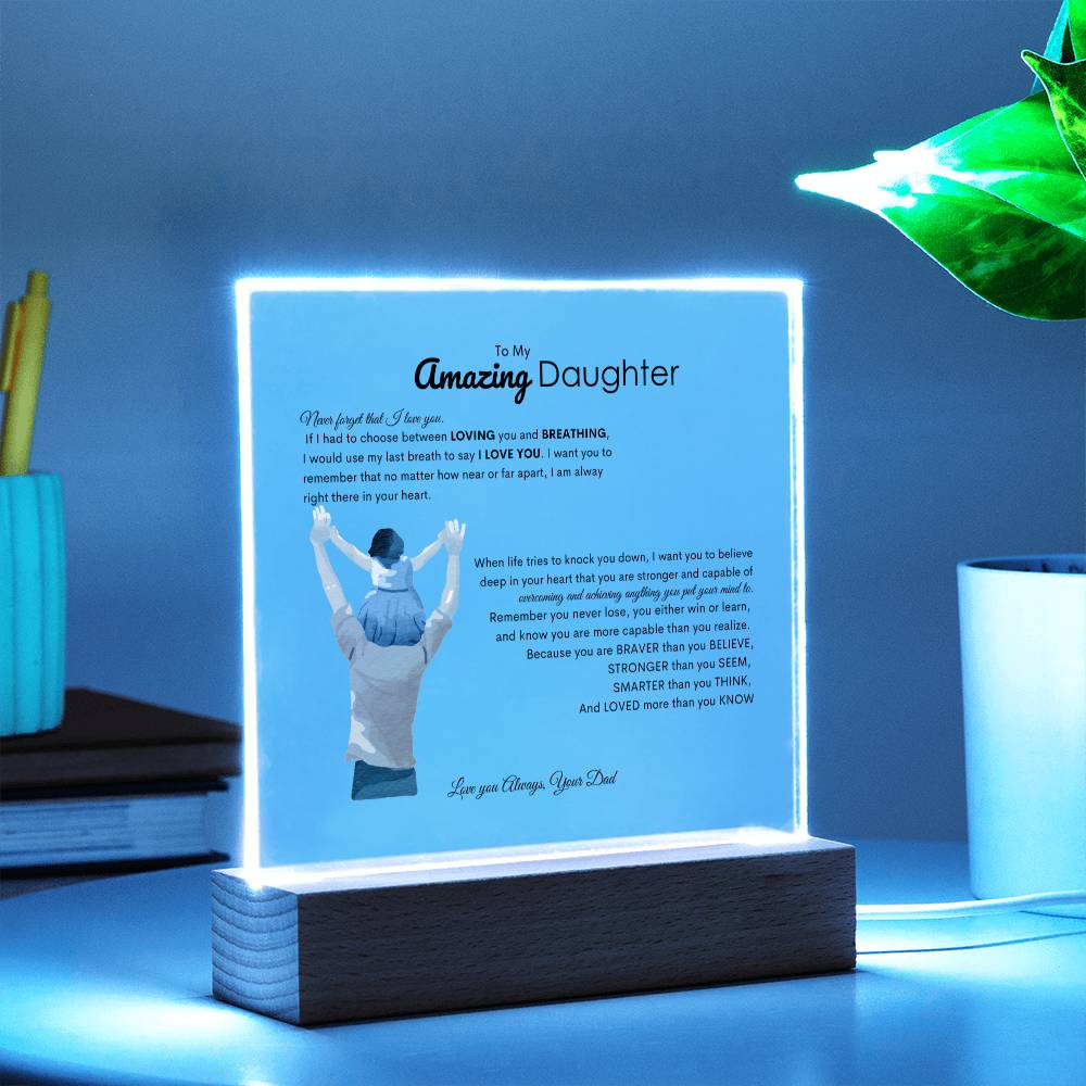 Dad's Motivation | Acrylic Square Plaque | Best Gift for daughter | Best gift for daughters graduation