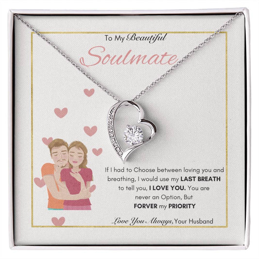 To My Beautiful Soulmate | Best gift for Soulmate | Best Gift for Wife | Best gift for Spouse | Best Gift for wedding anniversary | Forever Love Necklace👩‍❤️‍💋‍👨  ❤️❤️