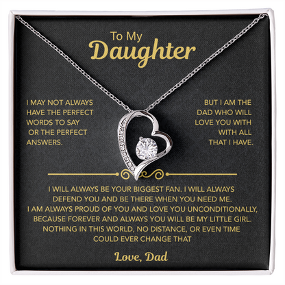 To My Daughter Necklace | Best gift from Dad | Best Jewelry gift for daughter | Best for daughter | Forever Love Necklace