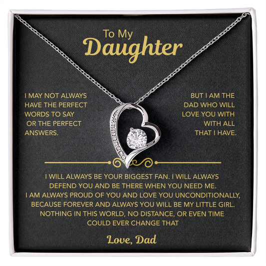 To My Daughter Necklace | Best gift from Dad | Best Jewelry gift for daughter | Best for daughter | Forever Love Necklace