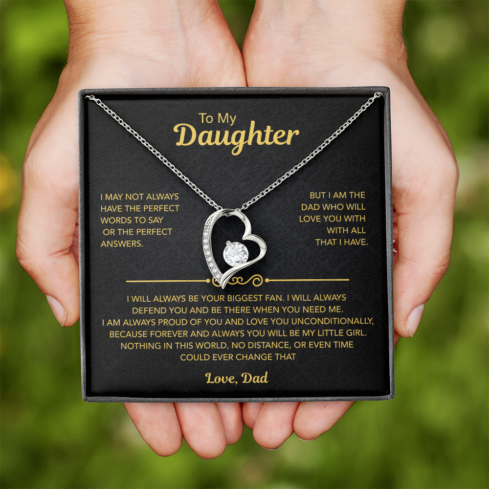 To My Daughter Necklace | Best gift from Dad | Best Jewelry gift for daughter | Best for daughter | Forever Love Necklace